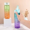 Colorful portable plastic water bottles, straw cups, summer sports cups, and plastic cups with high appearance standards for students to go to school Application Scenario